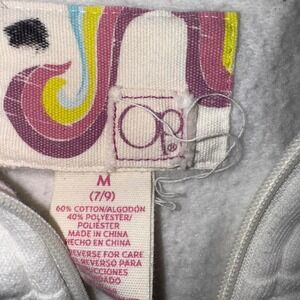 OP Ocean Pacific White Full Zip Hoodie Jacket Collar Pocket Cotton Blend‎ M 7/9